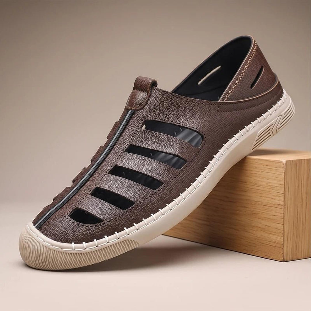 Matthew | Men's Leather Fisherman Sandals Closed-Toe Slip-On