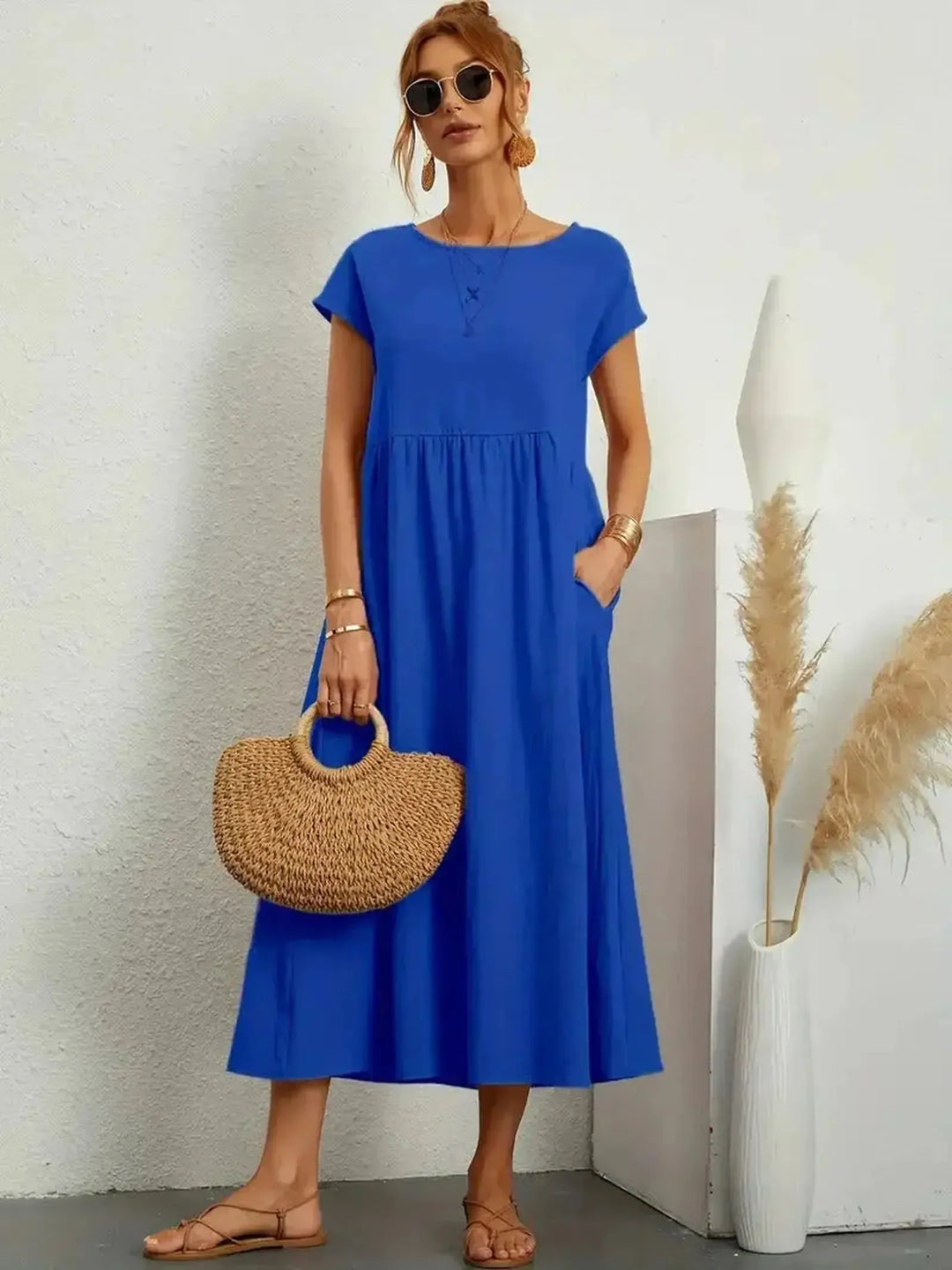 Maya | Women's Summer Casual Midi Pocket Dress