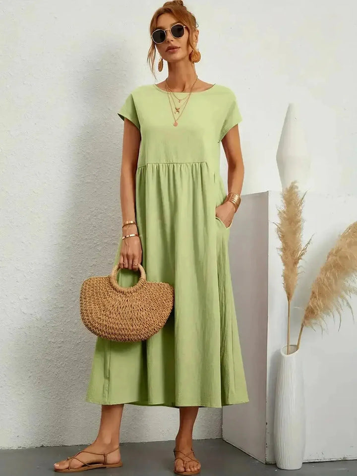 Maya | Women's Summer Casual Midi Pocket Dress
