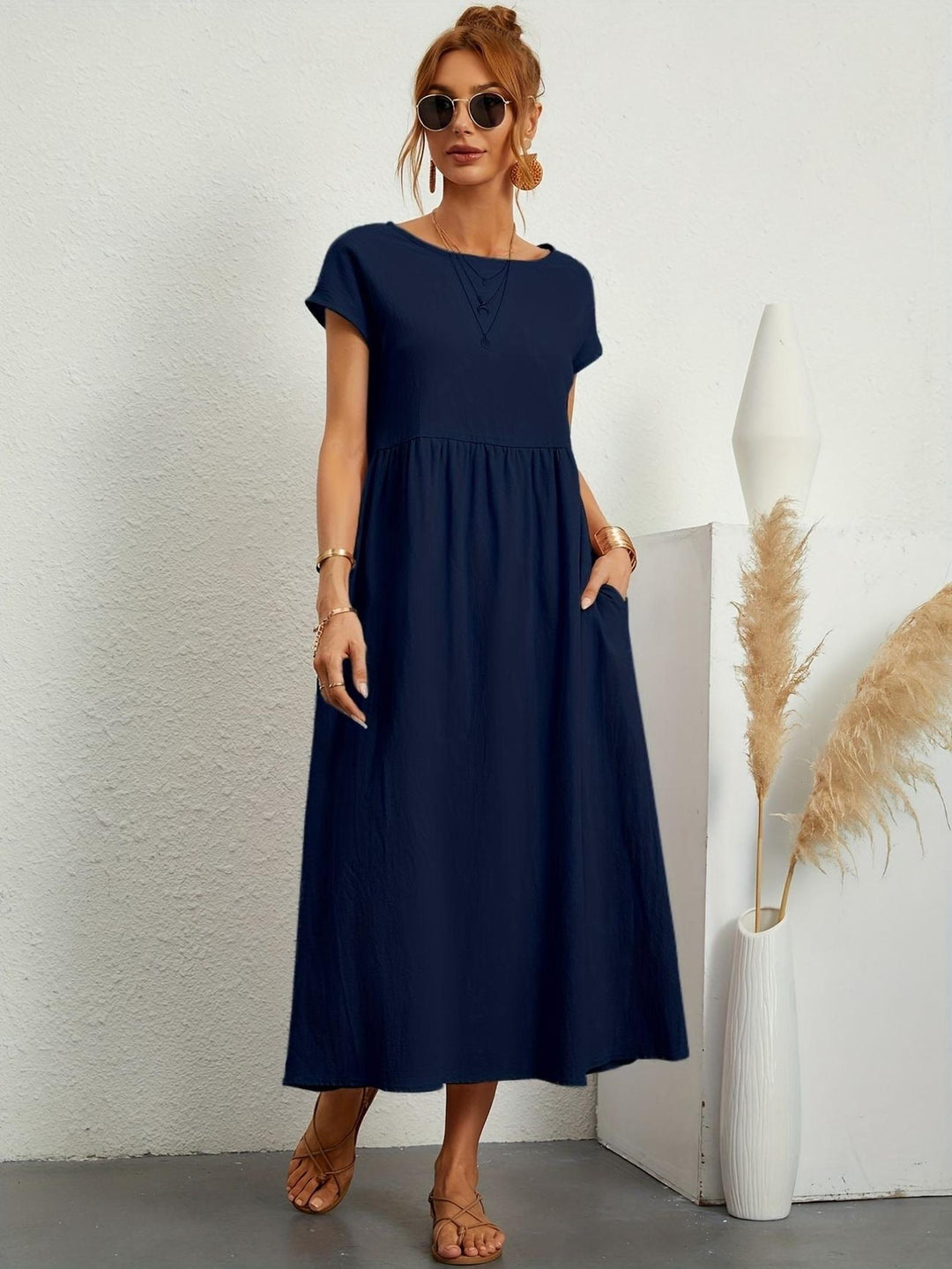 Maya | Women's Summer Casual Midi Pocket Dress