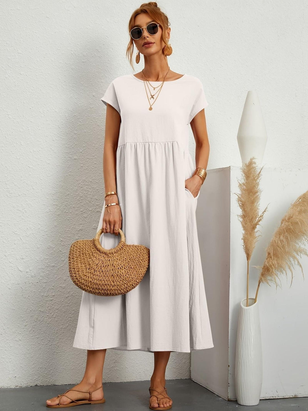 Maya | Women's Summer Casual Midi Pocket Dress