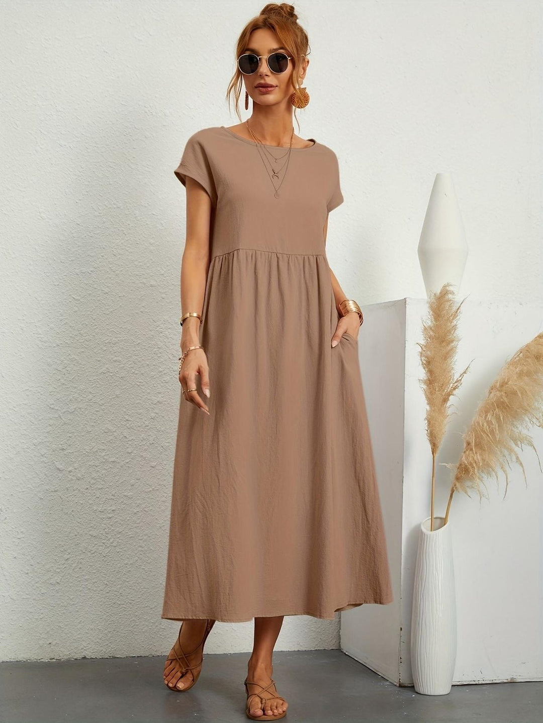 Maya | Women's Summer Casual Midi Pocket Dress