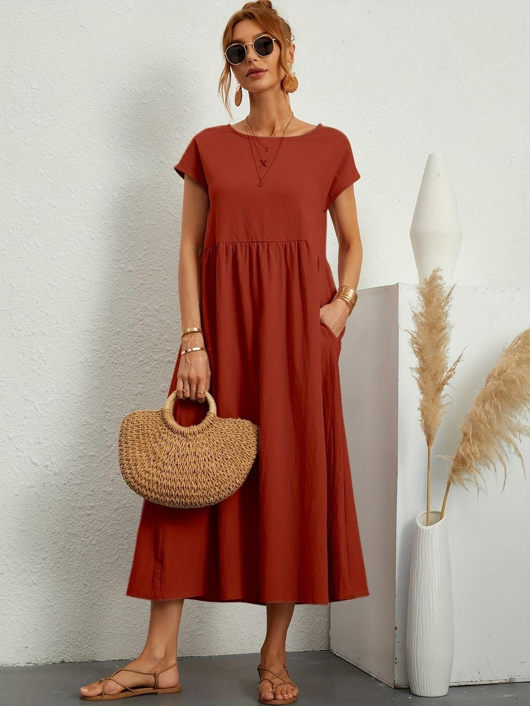 Maya | Women's Summer Casual Midi Pocket Dress