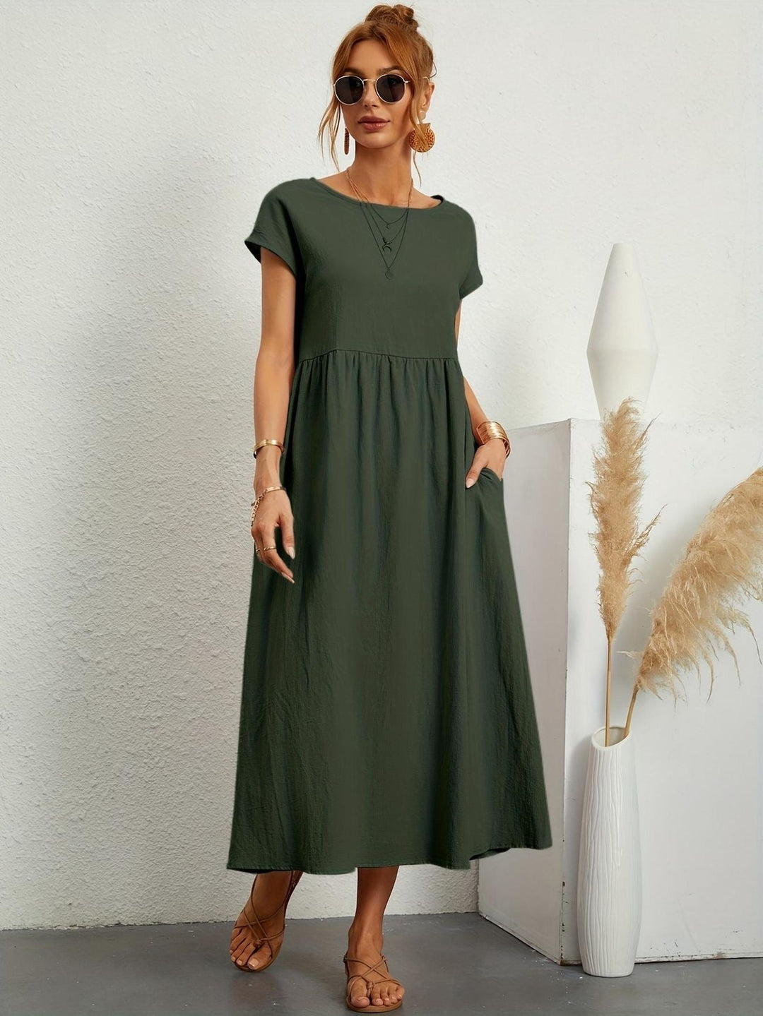 Maya | Women's Summer Casual Midi Pocket Dress