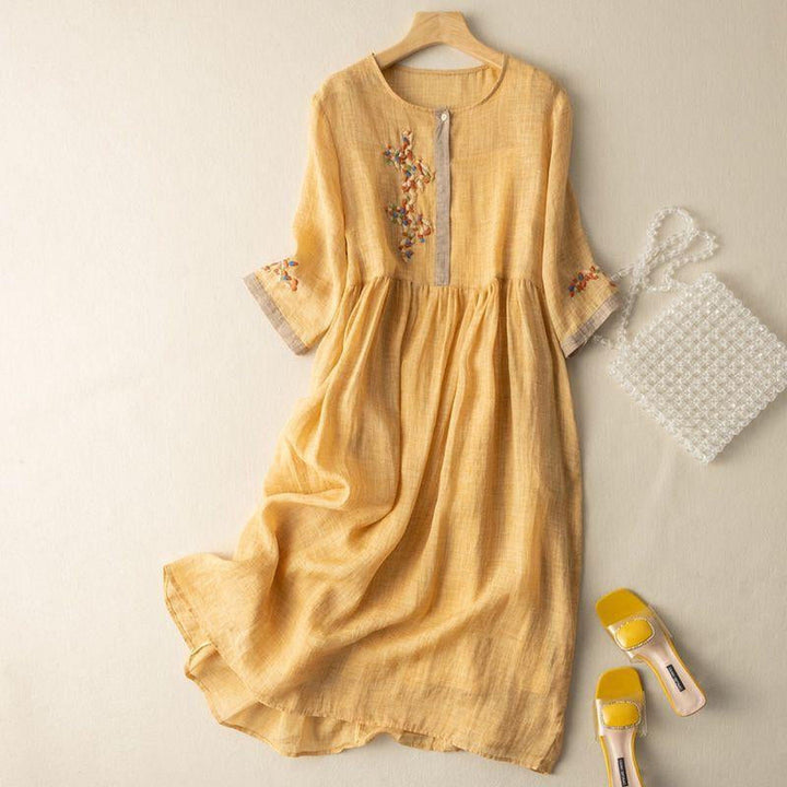 Mia | Women's Embroidered Midi Summer Dress