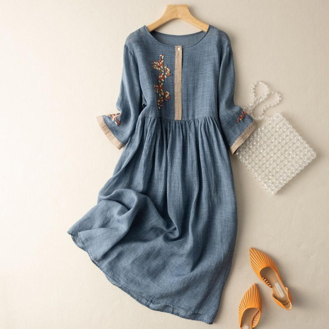 Mia | Women's Embroidered Midi Summer Dress