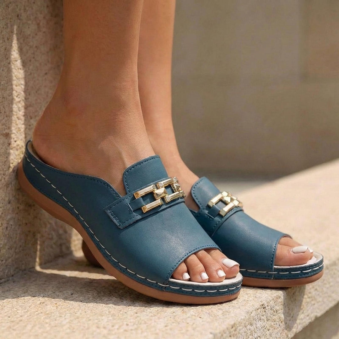 Morgan | Women Orthopedic Chain Detail Slip On Sandals