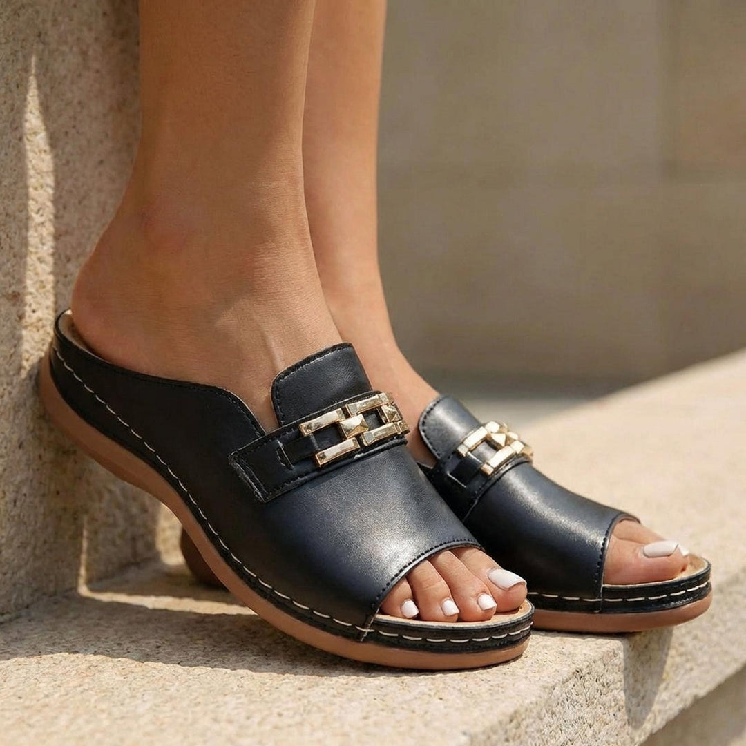 Morgan | Women Orthopedic Chain Detail Slip On Sandals