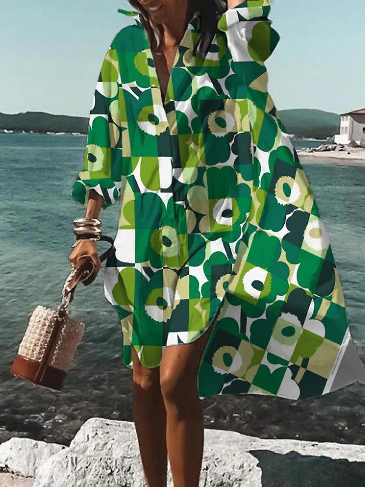 Natalie | Women's Bold Floral Loose Mini Summer Dress