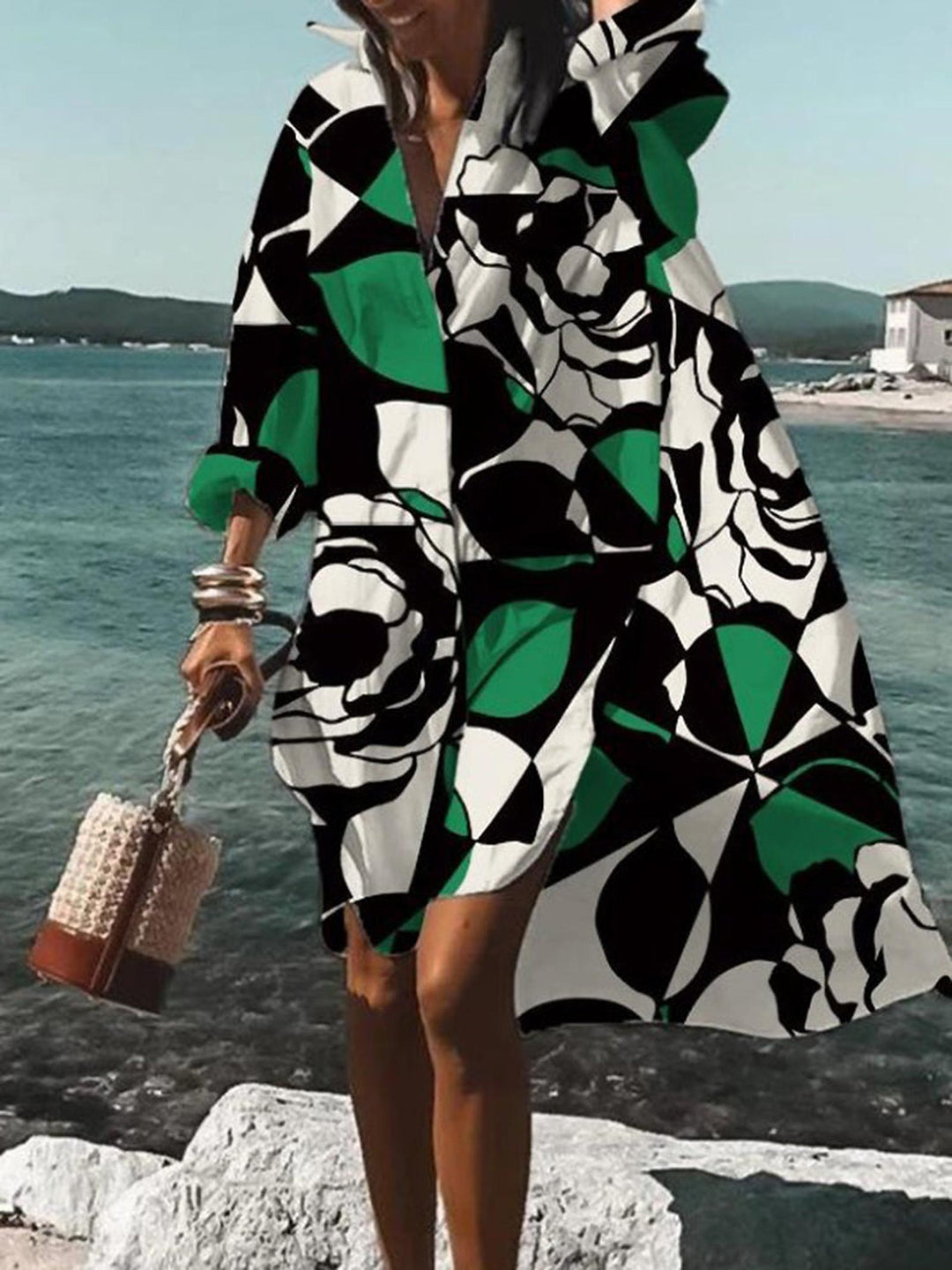 Natalie | Women's Bold Floral Loose Mini Summer Dress