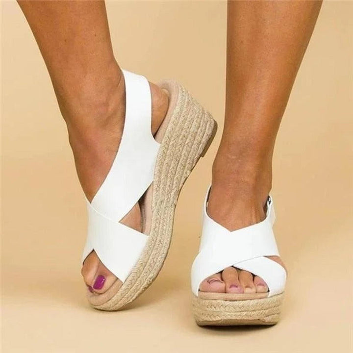 Natalie | Women’s Platform Espadrilles Sandals With Cross Strap