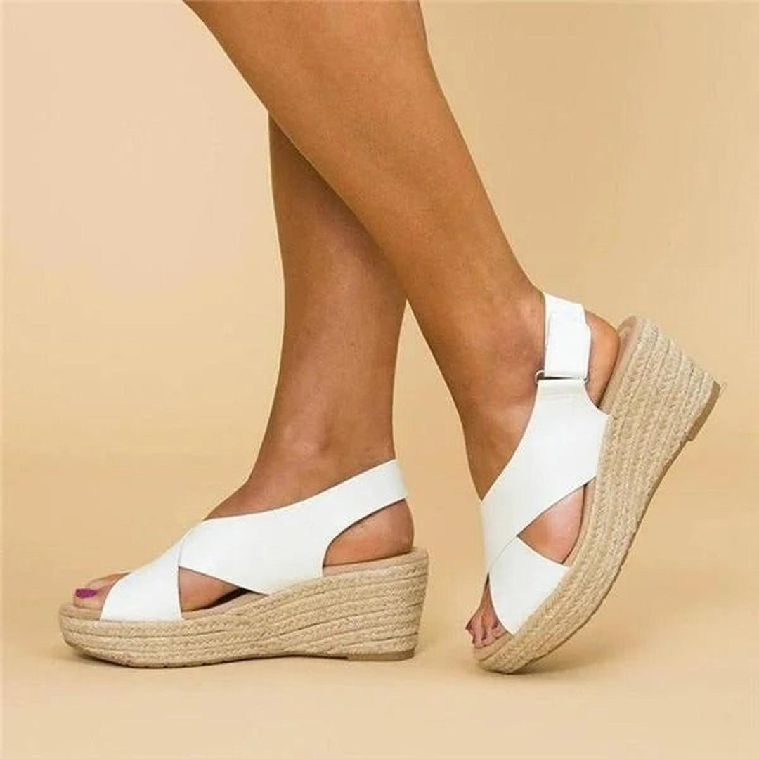 Natalie | Women’s Platform Espadrilles Sandals With Cross Strap