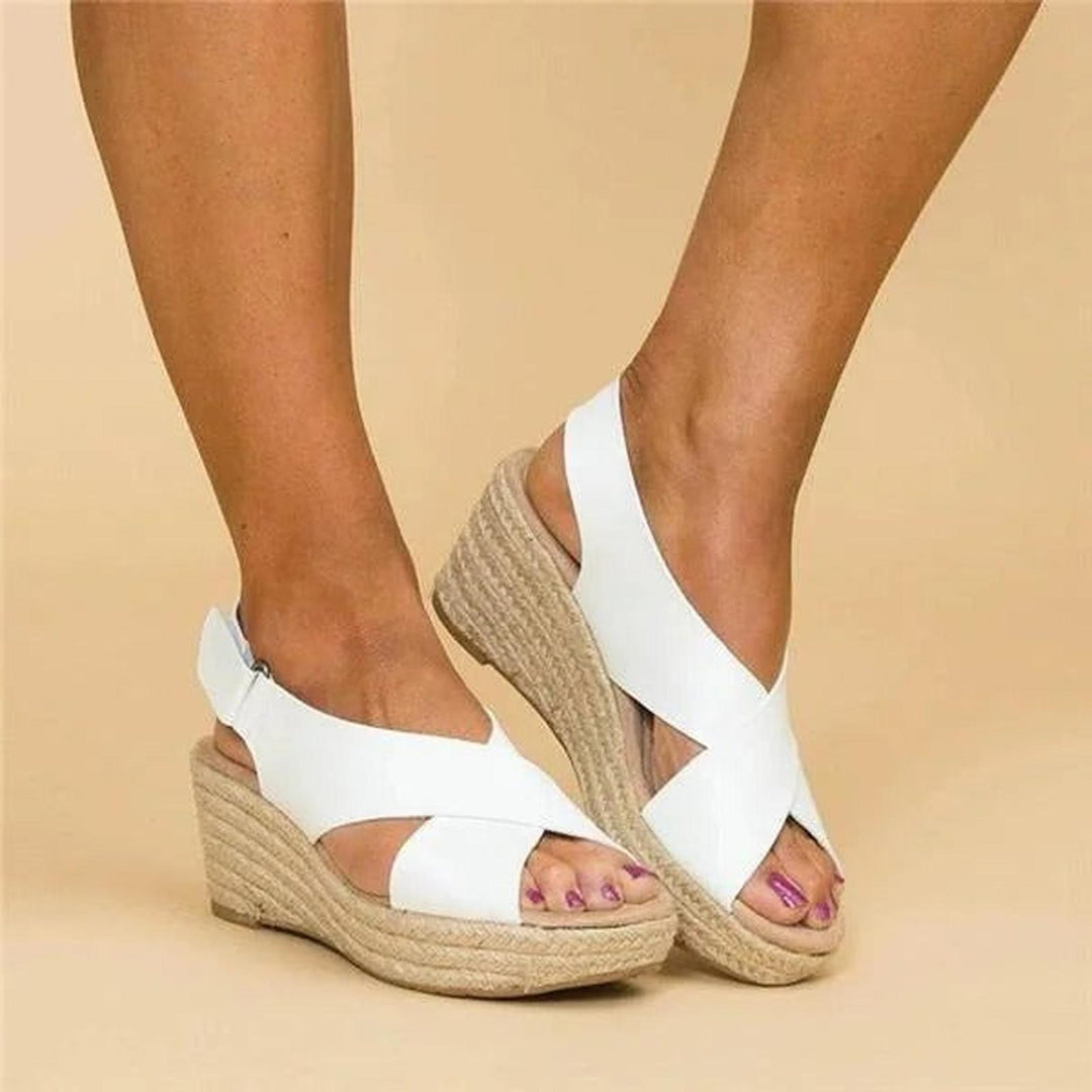 Natalie | Women’s Platform Espadrilles Sandals With Cross Strap