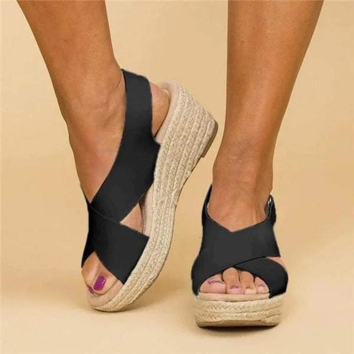 Natalie | Women’s Platform Espadrilles Sandals With Cross Strap