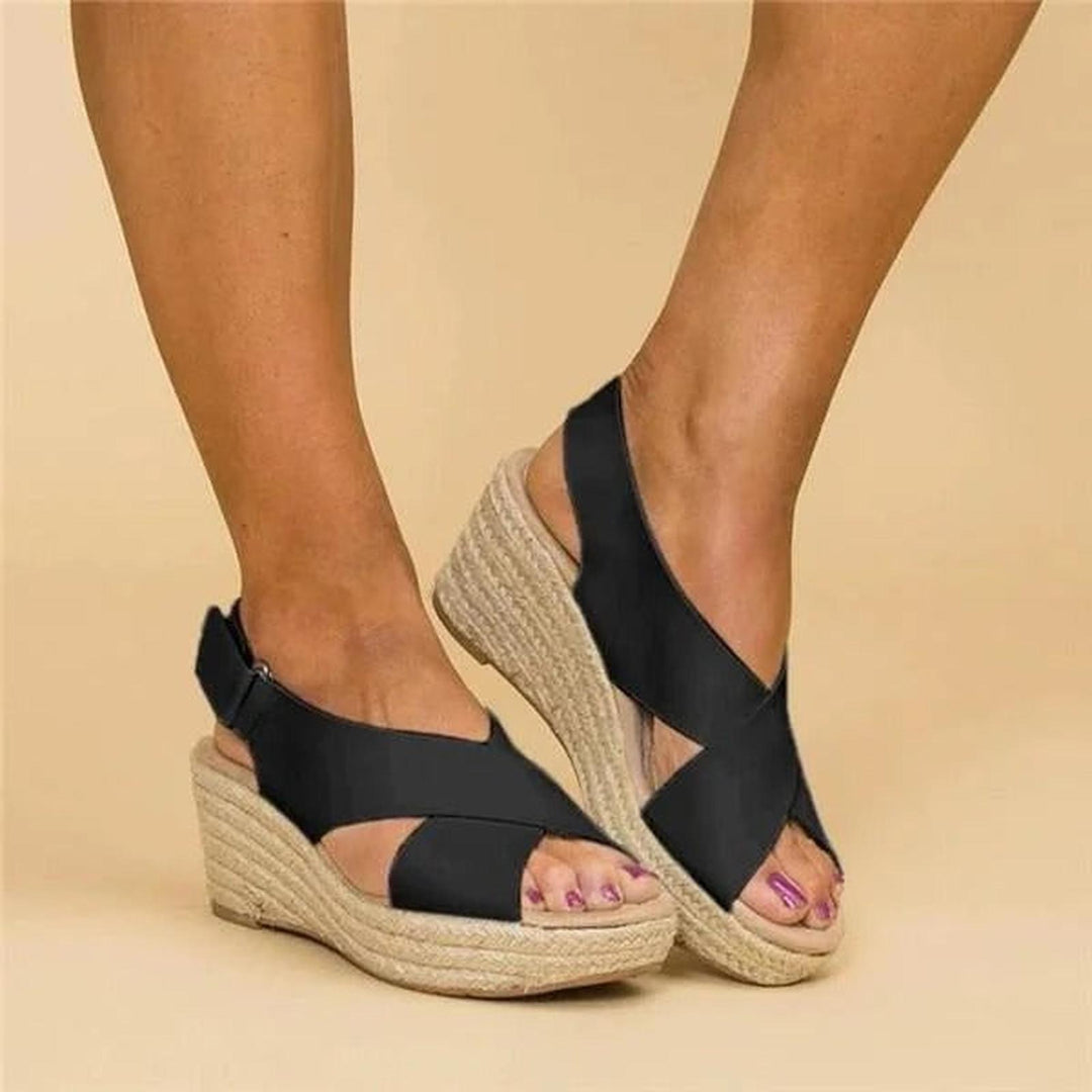 Natalie | Women’s Platform Espadrilles Sandals With Cross Strap