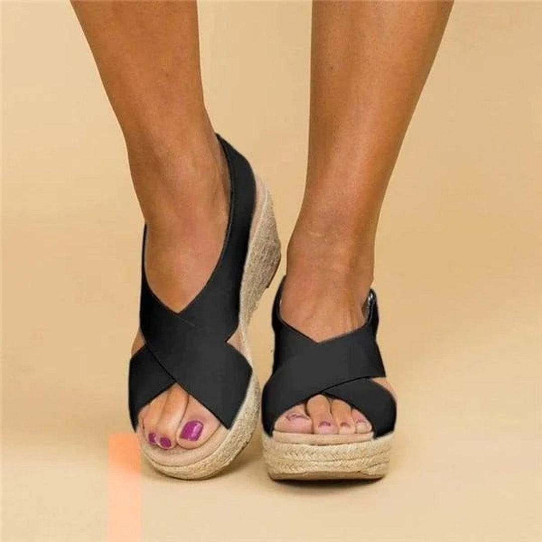 Natalie | Women’s Platform Espadrilles Sandals With Cross Strap