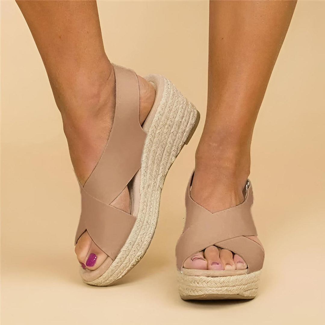 Natalie | Women’s Platform Espadrilles Sandals With Cross Strap