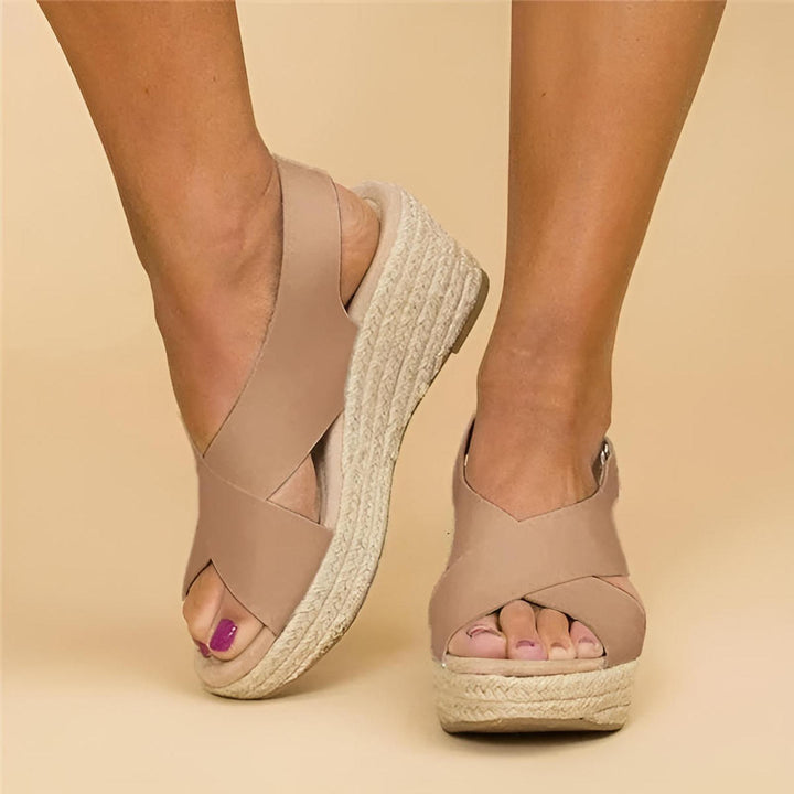 Natalie | Women’s Platform Espadrilles Sandals With Cross Strap