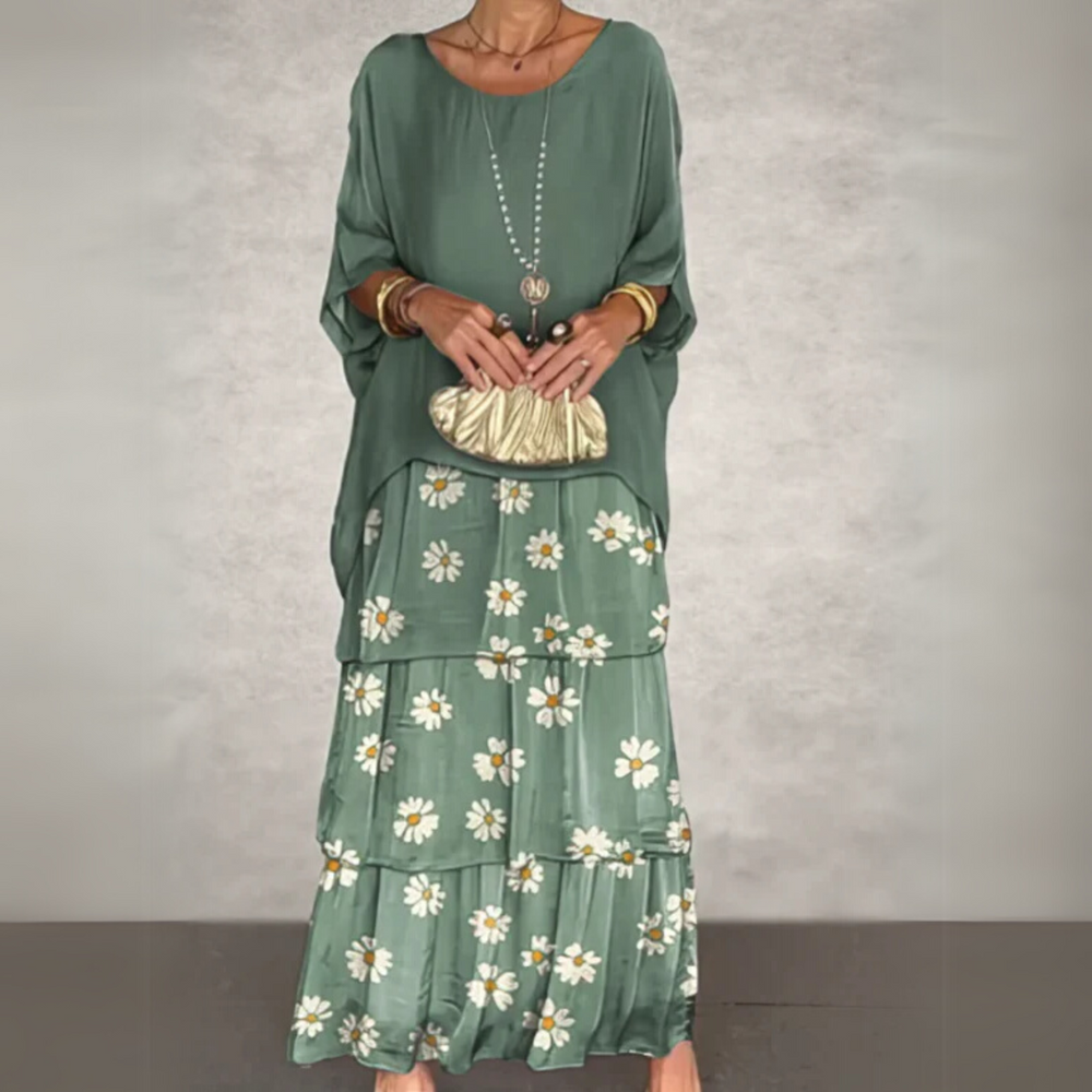 Natalie | Women's Summer Layered Maxi Printed Loose Dress
