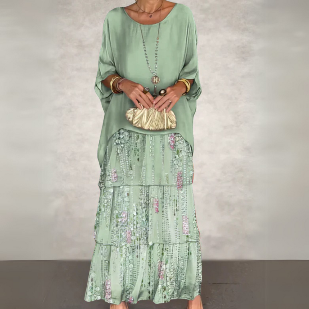 Natalie | Women's Summer Layered Maxi Printed Loose Dress