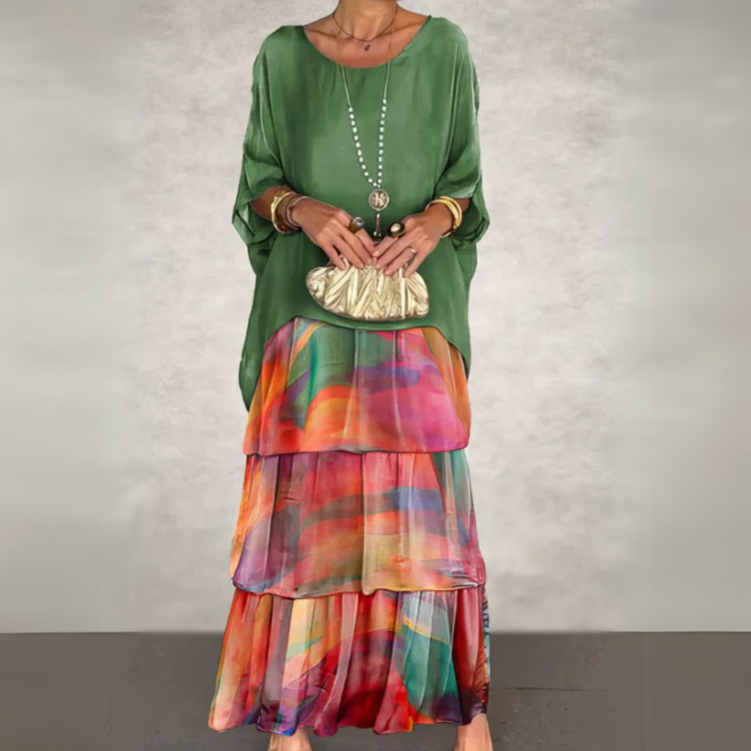 Natalie | Women's Summer Layered Maxi Printed Loose Dress