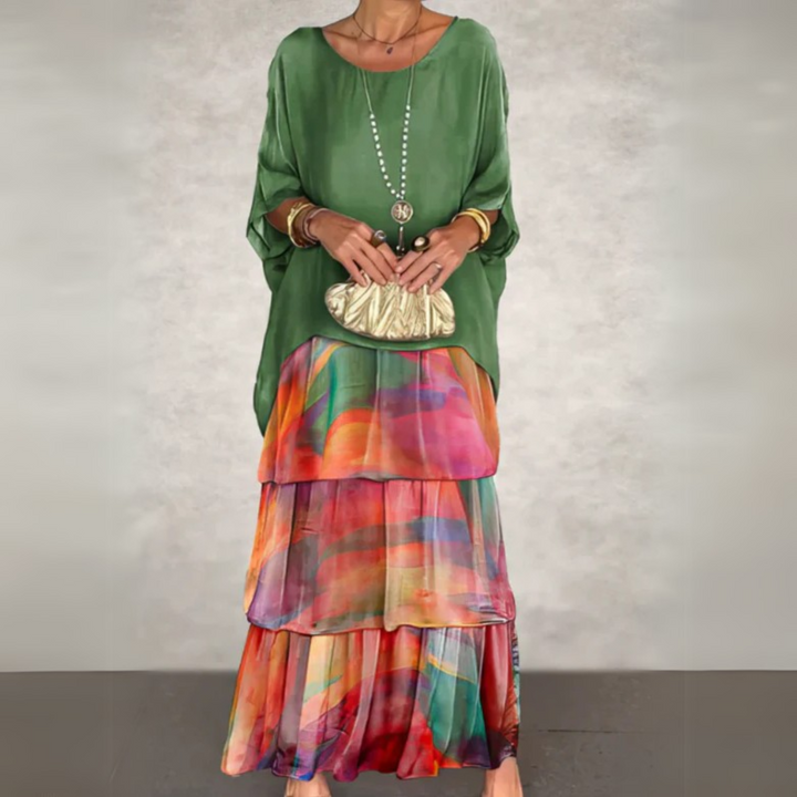 Natalie | Women's Summer Layered Maxi Printed Loose Dress