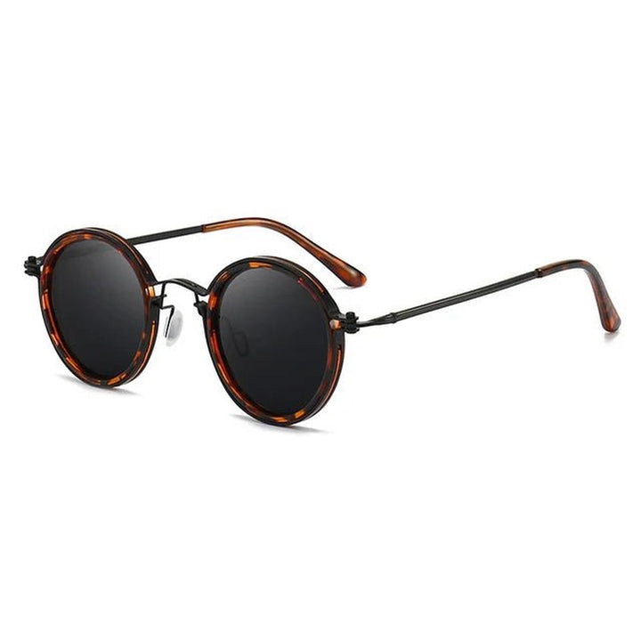 Nathan | Sunglasses Polarized Round Frame Gold Metal Temples