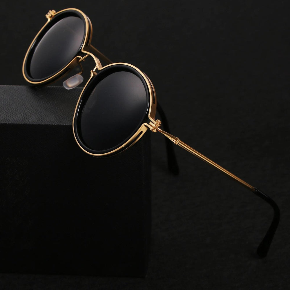 Nathan | Sunglasses Polarized Round Frame Gold Metal Temples