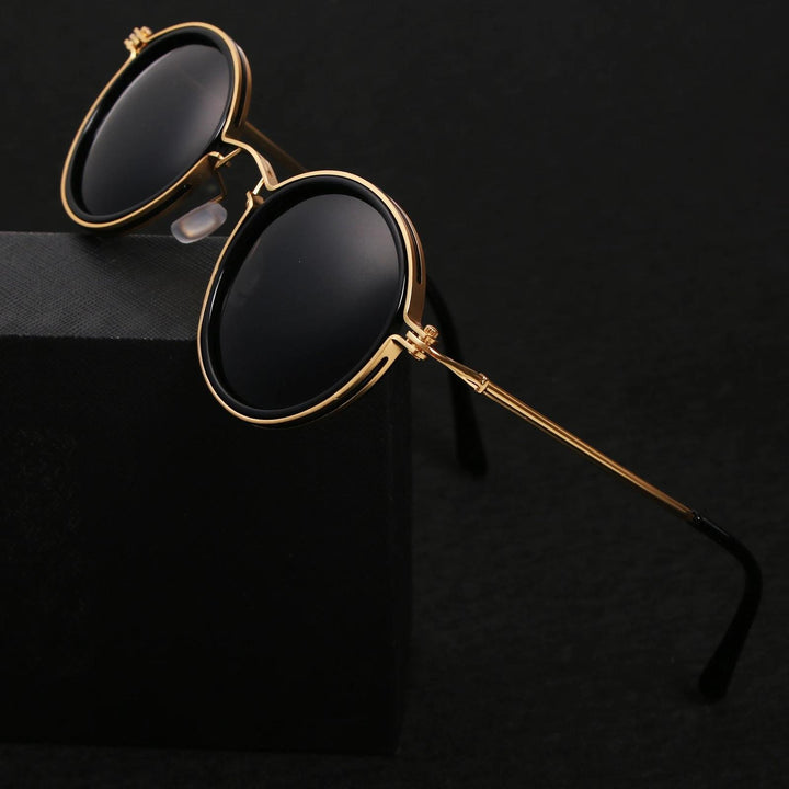 Nathan | Sunglasses Polarized Round Frame Gold Metal Temples