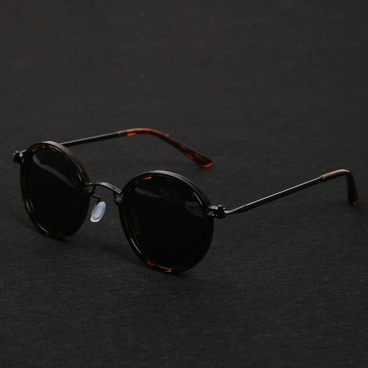 Nathan | Sunglasses Polarized Round Frame Gold Metal Temples