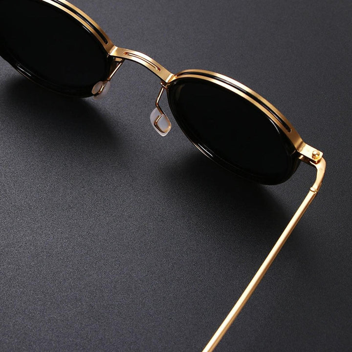 Nathan | Sunglasses Polarized Round Frame Gold Metal Temples