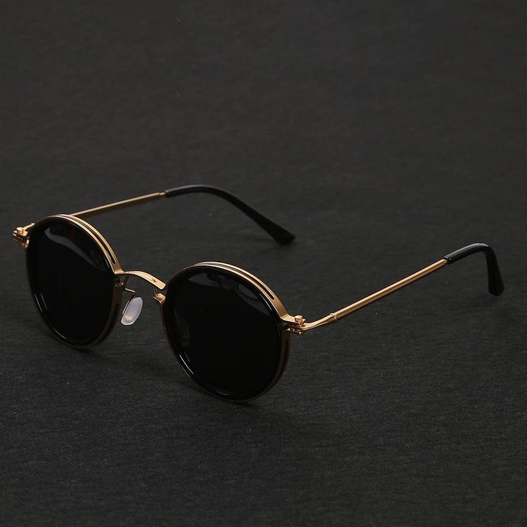 Nathan | Sunglasses Polarized Round Frame Gold Metal Temples