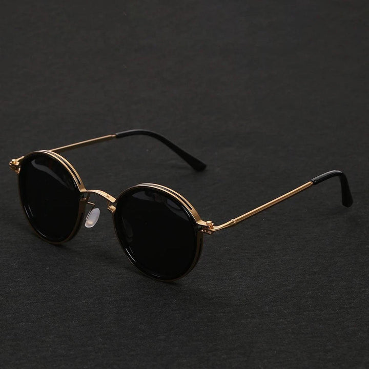 Nathan | Sunglasses Polarized Round Frame Gold Metal Temples
