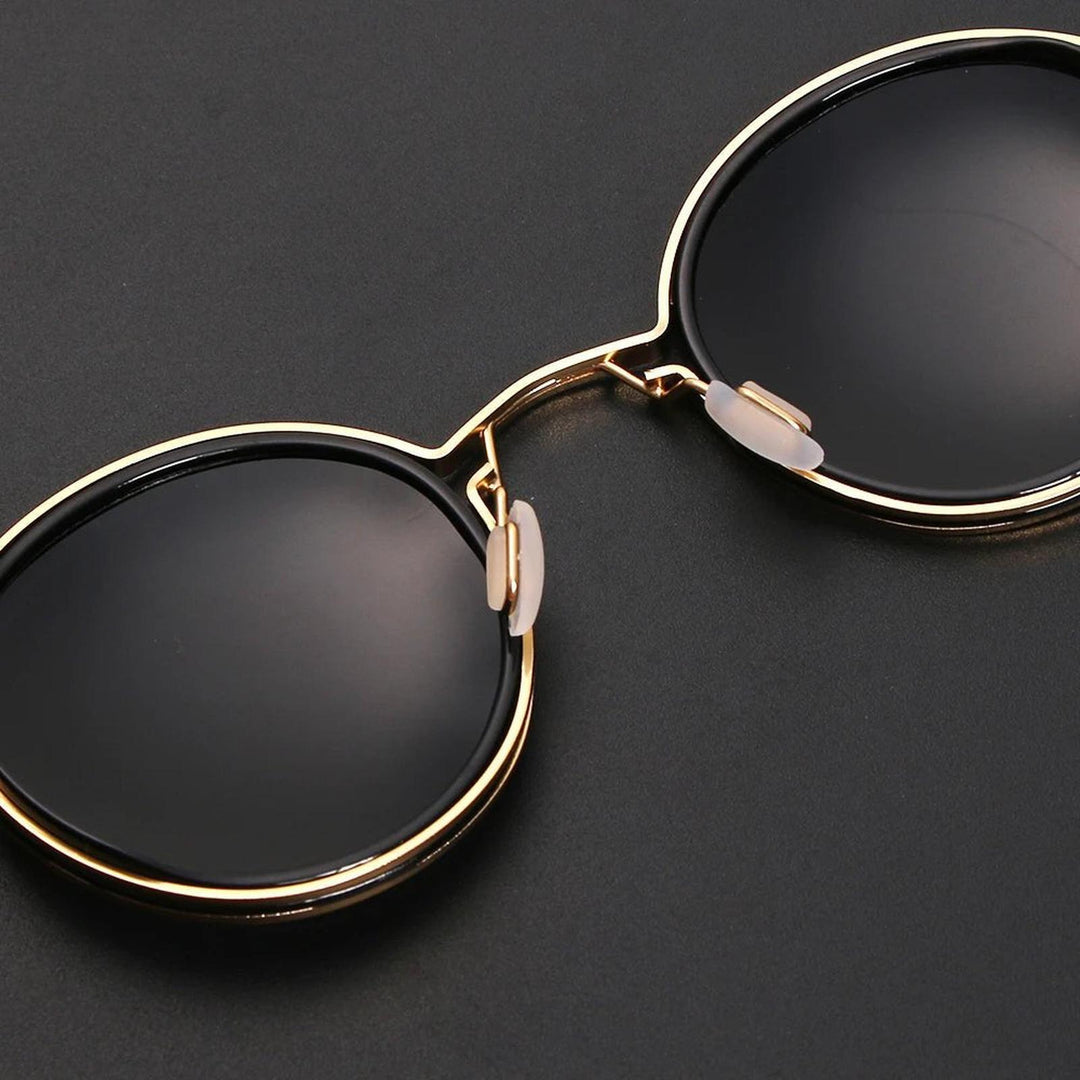 Nathan | Sunglasses Polarized Round Frame Gold Metal Temples
