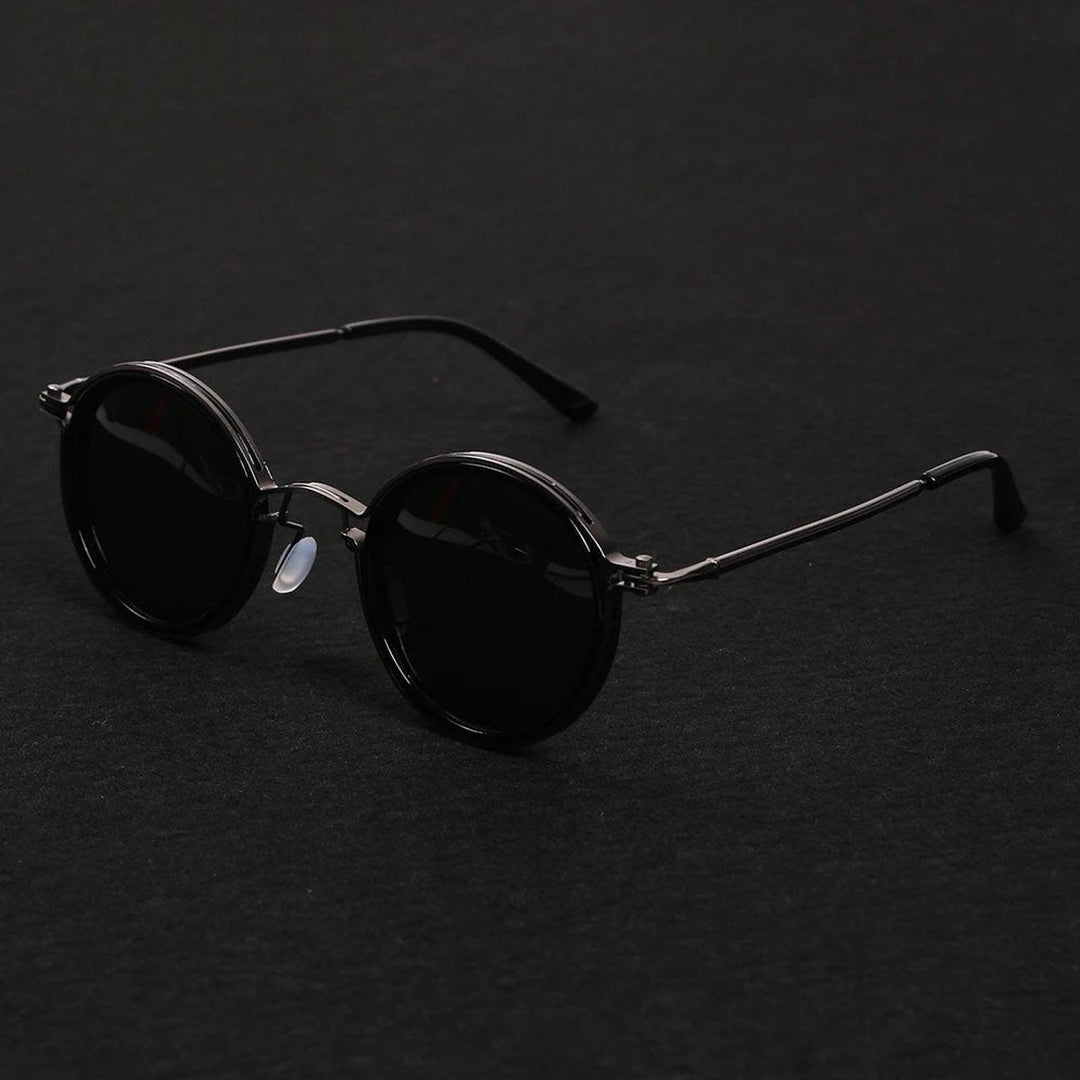 Nathan | Sunglasses Polarized Round Frame Gold Metal Temples