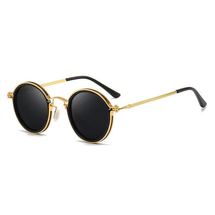 Nathan | Sunglasses Polarized Round Frame Gold Metal Temples