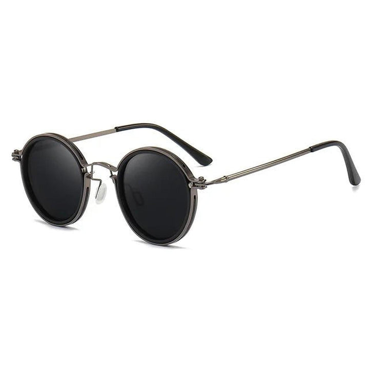 Nathan | Sunglasses Polarized Round Frame Gold Metal Temples