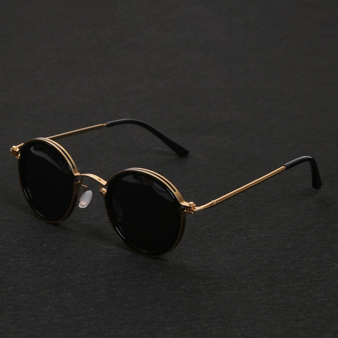 Nathan | Sunglasses Polarized Round Frame Gold Metal Temples