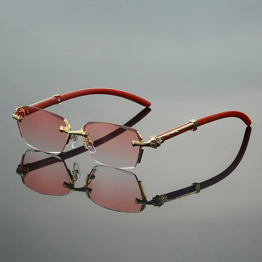 Nathan | Sunglasses Rimless Gold Temple UV400 Gradient Lenses