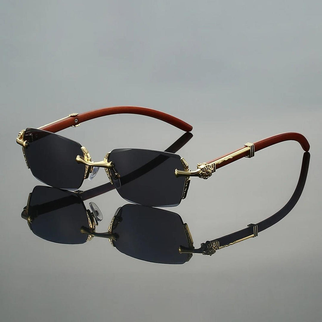 Nathan | Sunglasses Rimless Gold Temple UV400 Gradient Lenses