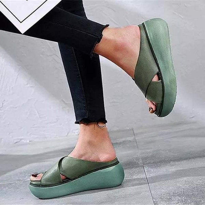 Olivia | Cross-Strap Sandals Women's Flat Cushioned Comfort