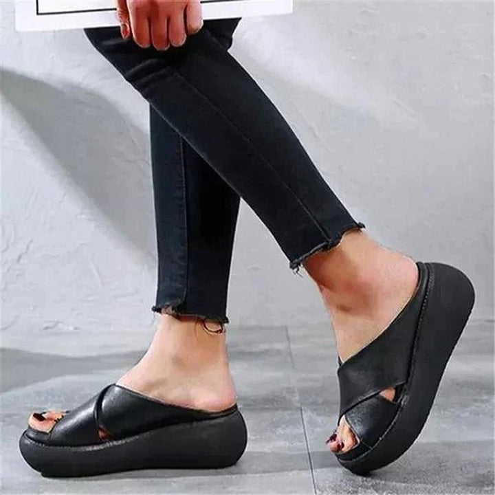 Olivia | Cross-Strap Sandals Women's Flat Cushioned Comfort