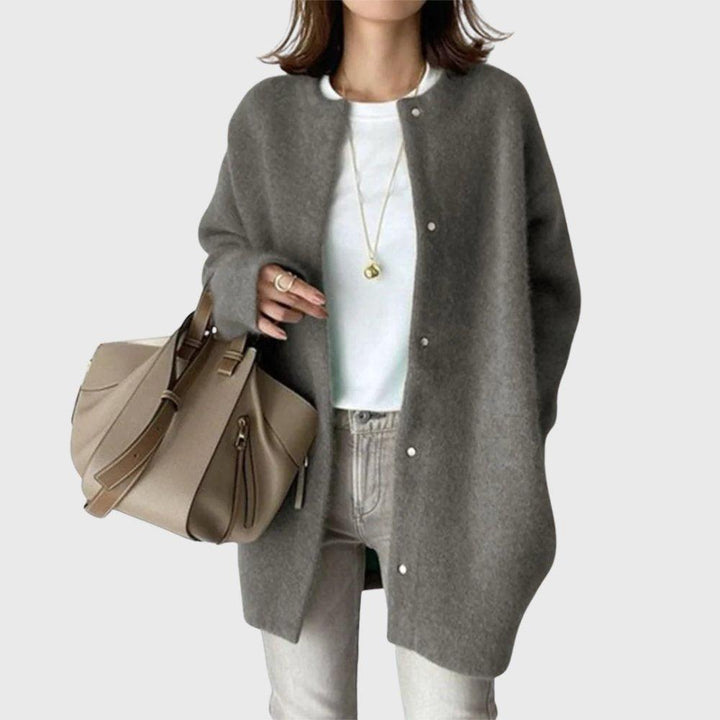 Olivia | Longline Cashmere Cardigan Button-Front Open Drape