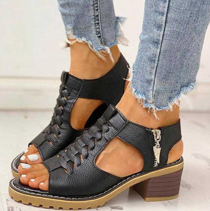 Olivia | Orthopedic Sandals Women Lace-Up Block Heel Comfort
