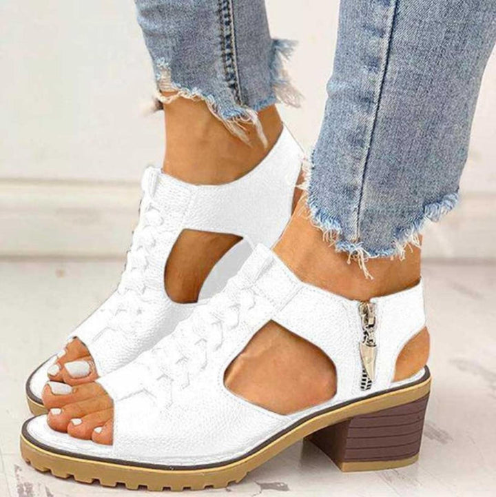 Olivia | Orthopedic Sandals Women Lace-Up Block Heel Comfort