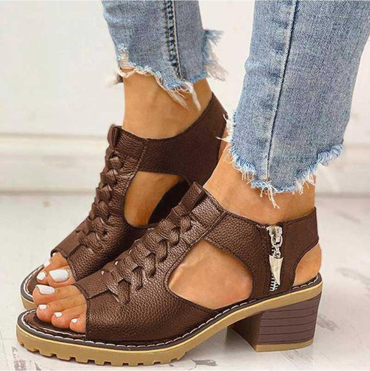 Olivia | Orthopedic Sandals Women Lace-Up Block Heel Comfort