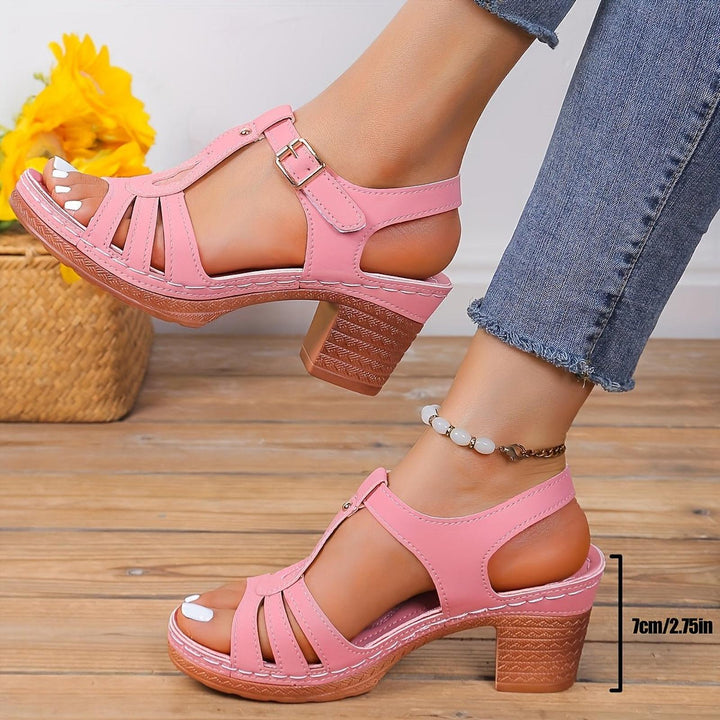 Olivia | Orthopedic Sandals Women's Block Heel Vintage Buckle