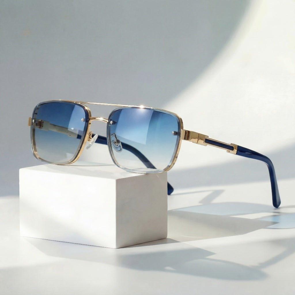 Owen | Sunglasses Retro Aviator Gold Titanium UV400 Gradient