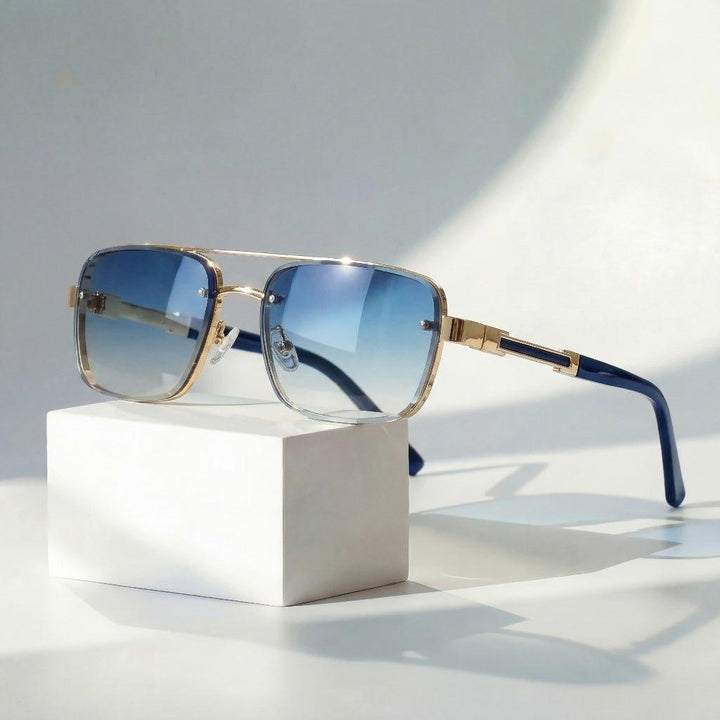 Owen | Sunglasses Retro Aviator Gold Titanium UV400 Gradient