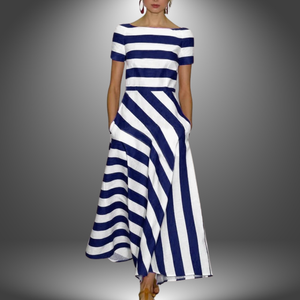 Paige | Women's Striped Asymmetrical Maxi Summer Dress